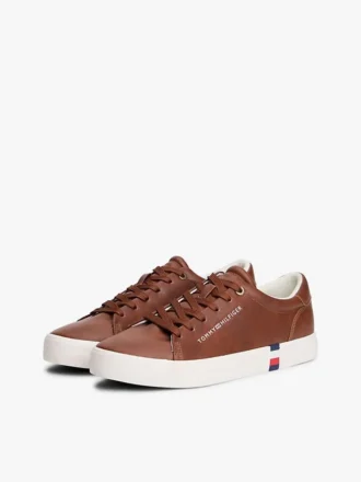 Metallic Logo Pebbled Court Sneaker Metallic Logo Pebbled Court Sneaker
