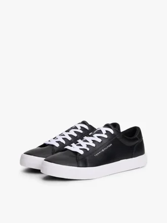 Metallic Logo Pebbled Court Sneaker