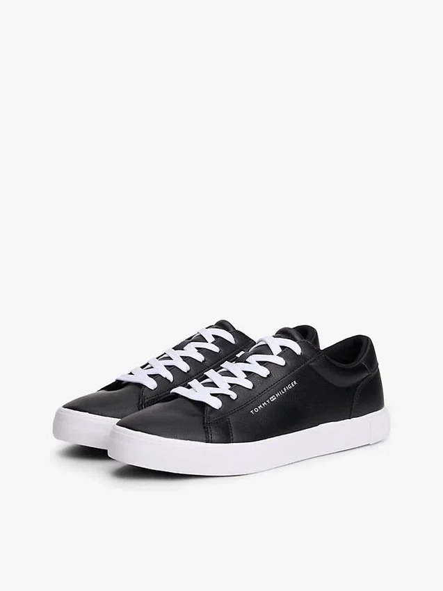 Metallic Logo Pebbled Court Sneaker Metallic Logo Pebbled Court Sneaker