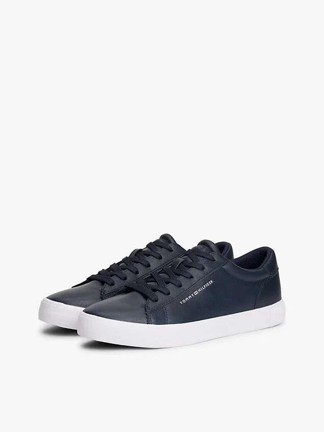 Metallic Logo Pebbled Court Sneaker Metallic Logo Pebbled Court Sneaker