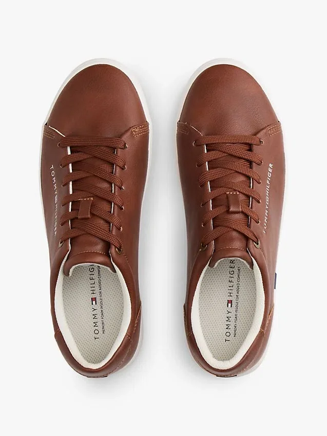 Metallic Logo Pebbled Court Sneaker Metallic Logo Pebbled Court Sneaker