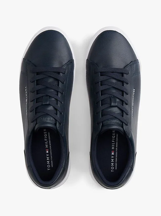 Metallic Logo Pebbled Court Sneaker Metallic Logo Pebbled Court Sneaker