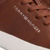Metallic Logo Pebbled Court Sneaker Metallic Logo Pebbled Court Sneaker