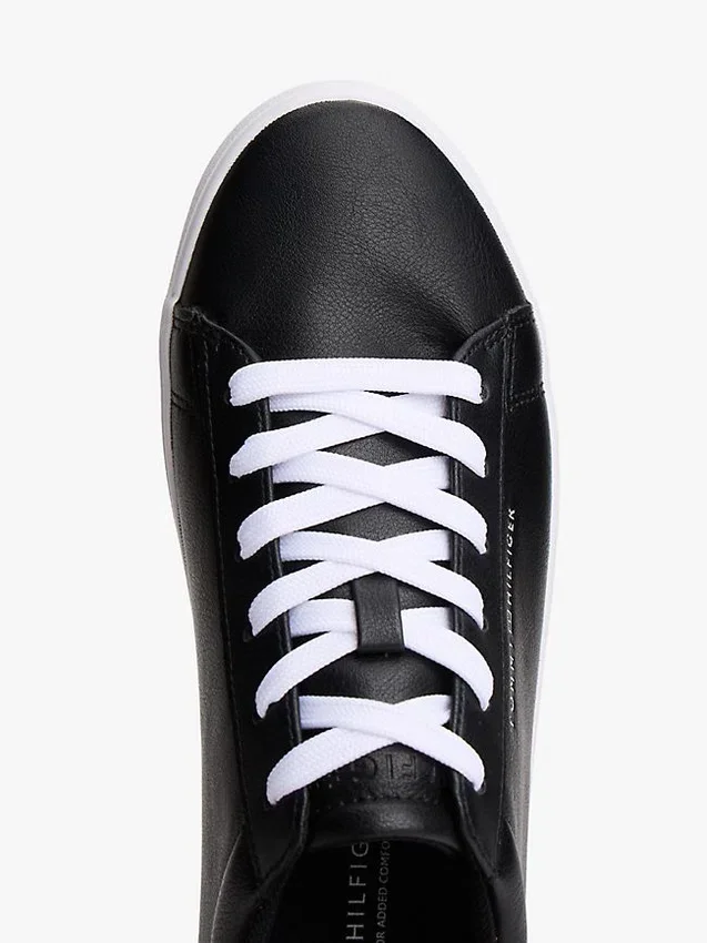 Metallic Logo Pebbled Court Sneaker Metallic Logo Pebbled Court Sneaker