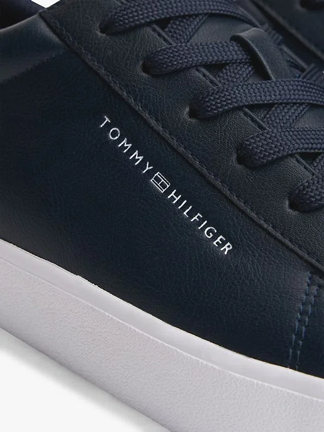 Metallic Logo Pebbled Court Sneaker Metallic Logo Pebbled Court Sneaker