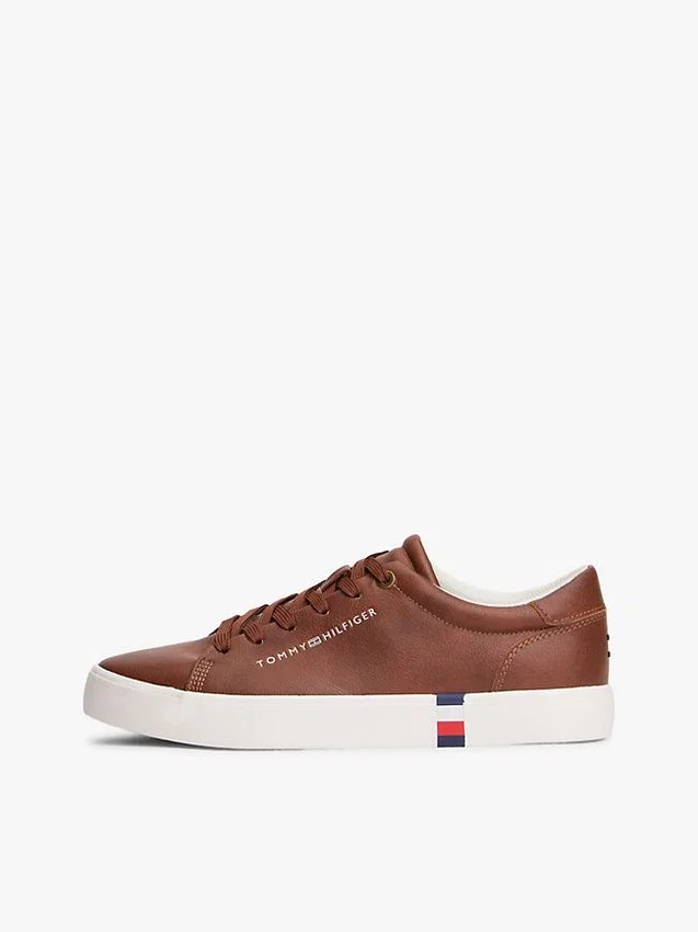 Metallic Logo Pebbled Court Sneaker Metallic Logo Pebbled Court Sneaker