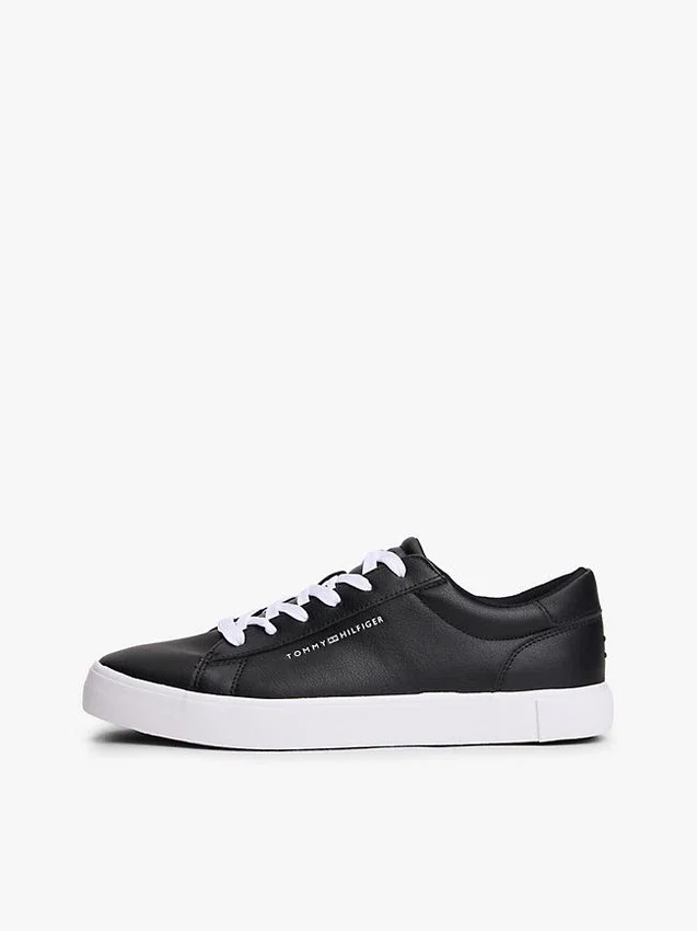 Metallic Logo Pebbled Court Sneaker Metallic Logo Pebbled Court Sneaker