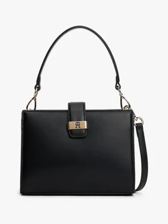Mini-satcheltas met monogram-sluiting