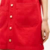 Mini-shiftjurk van denim met opgestikte zakken Mini-shiftjurk van denim met opgestikte zakken