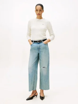 Moderne jeans met hoge taille en wijde pijpen Moderne jeans met hoge taille en wijde pijpen