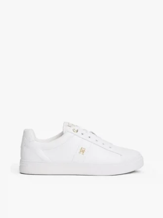 Monogram Heel leren court sneaker Monogram Heel leren court sneaker
