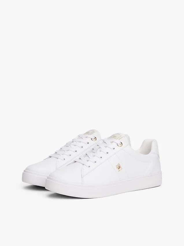 Monogram Heel leren court sneaker Monogram Heel leren court sneaker