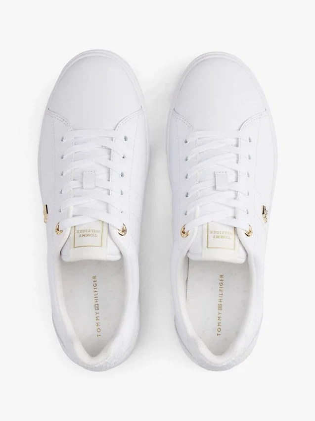 Monogram Heel leren court sneaker Monogram Heel leren court sneaker