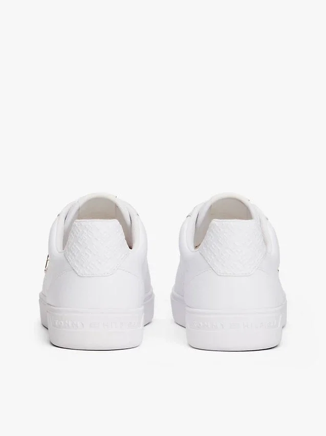 Monogram Heel leren court sneaker Monogram Heel leren court sneaker