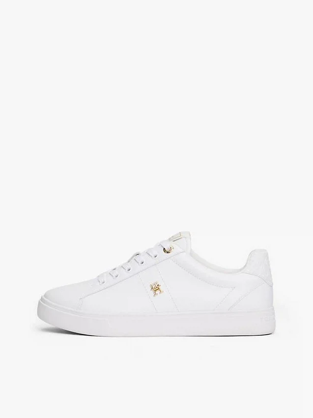 Monogram Heel leren court sneaker Monogram Heel leren court sneaker