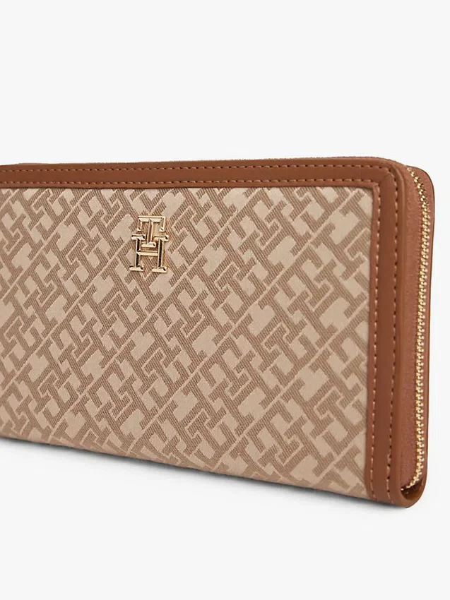 Monogram Jacquard-portemonnee met rits Monogram Jacquard-portemonnee met rits