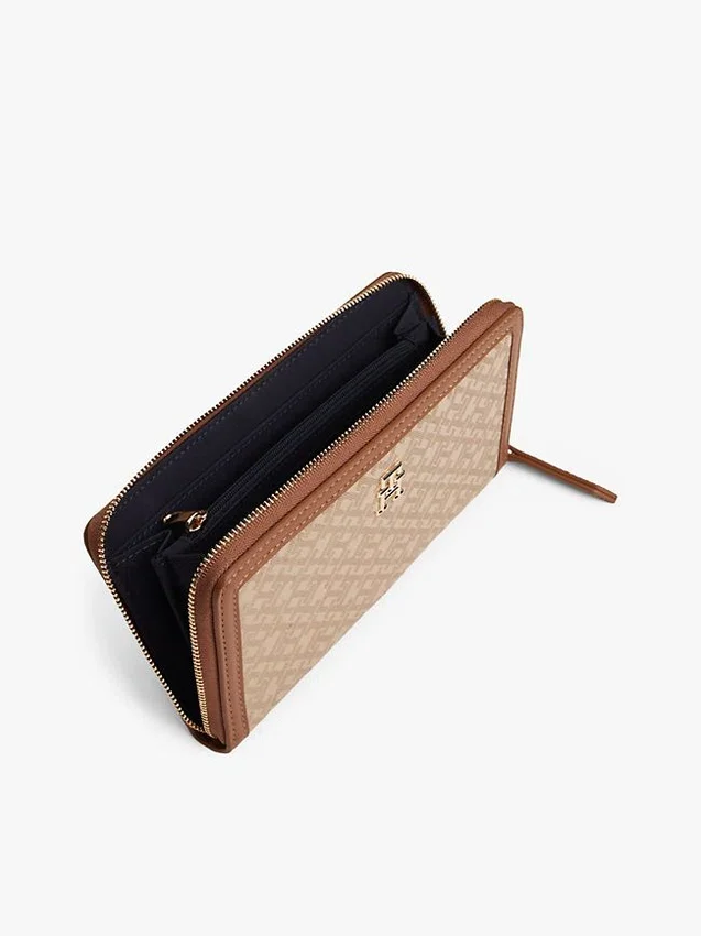 Monogram Jacquard-portemonnee met rits Monogram Jacquard-portemonnee met rits
