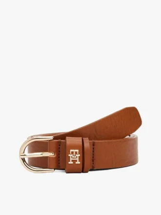 Monogram slanke leren riem