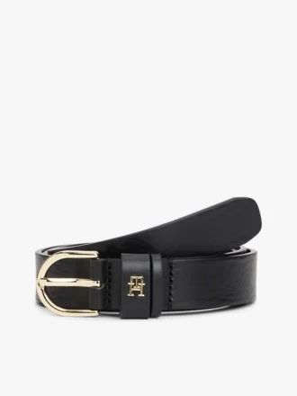 Monogram slanke leren riem
