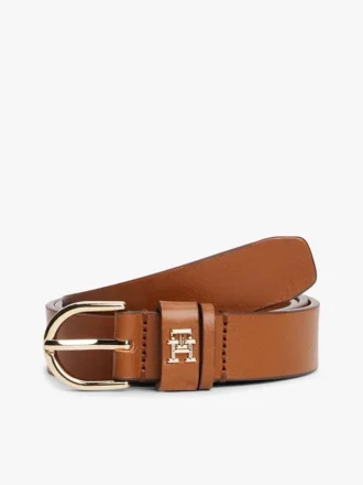 Monogram slanke leren riem
