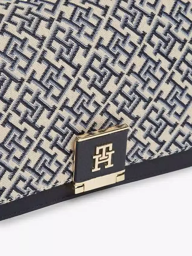 Monogram-sluiting Jacquard-schoudertas Monogram-sluiting Jacquard-schoudertas