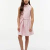 Mouwloze shirtjurk met ceintuur voor kinderen Mouwloze shirtjurk met ceintuur voor kinderen