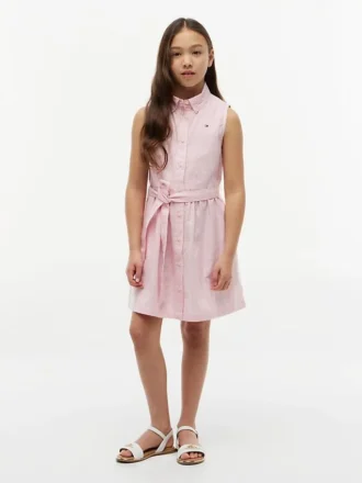 Mouwloze shirtjurk met ceintuur voor kinderen