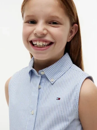 Mouwloze shirtjurk met ceintuur voor kinderen