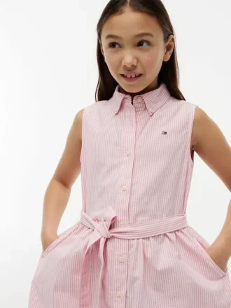 Mouwloze shirtjurk met ceintuur voor kinderen