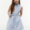 Mouwloze shirtjurk met ceintuur voor kinderen Mouwloze shirtjurk met ceintuur voor kinderen