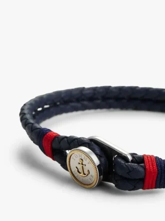 Nautische gevlochten leren armband Nautische gevlochten leren armband