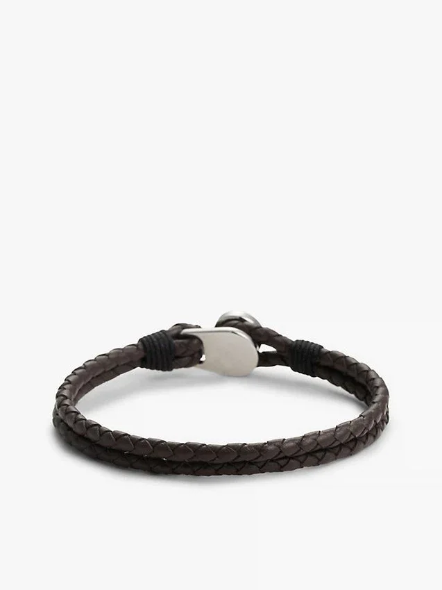 Nautische gevlochten leren armband Nautische gevlochten leren armband