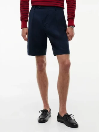 New York Label geplooide wollen chino-Shorts