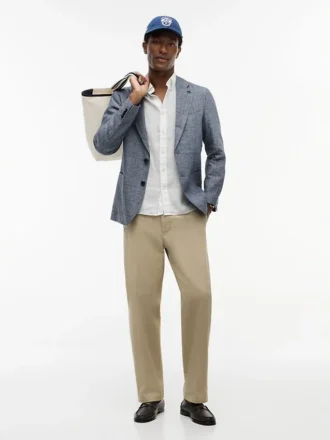 New York Label Regular Fit linnen blazer