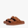Nubuckleer sandalen met dubbele band Nubuckleer sandalen met dubbele band