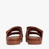 Nubuckleer sandalen met dubbele band Nubuckleer sandalen met dubbele band