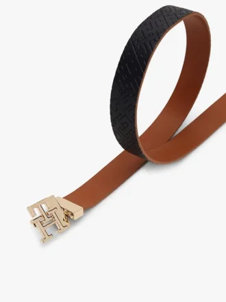 Omkeerbare leren riem met monogramgesp Omkeerbare leren riem met monogramgesp