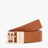 Omkeerbare leren riem met monogramgesp Omkeerbare leren riem met monogramgesp