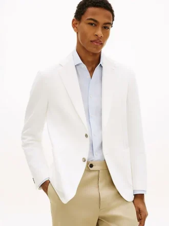 Ongevoerde twill blazer