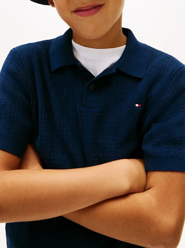 Opengebreide polo voor kinderen Opengebreide polo voor kinderen