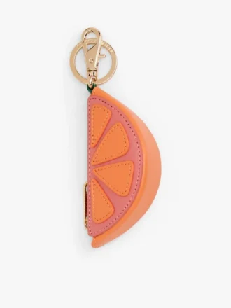 Oranje portemonnee met sleutelhanger