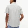 Overhemd met gestreepte print en normale pasvorm van een linnenmix Overhemd met gestreepte print en normale pasvorm van een linnenmix