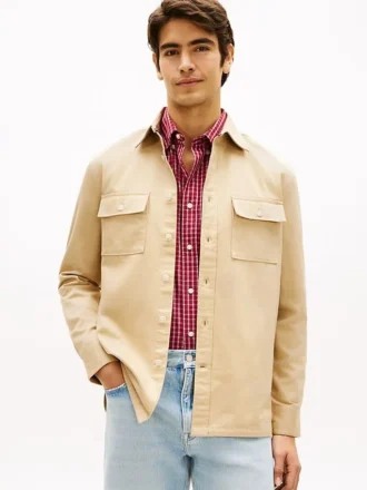 Overshirt van slub-twill met normale pasvorm Overshirt van slub-twill met normale pasvorm