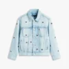 Oversized denimjas met golvend vlaggenmotief voor kinderen Oversized denimjas met golvend vlaggenmotief voor kinderen