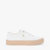 Plateausneaker van canvas met gemengde textuur Plateausneaker van canvas met gemengde textuur