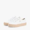 Plateausneaker van canvas met gemengde textuur Plateausneaker van canvas met gemengde textuur