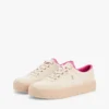 Plateausneaker van canvas met gemengde textuur Plateausneaker van canvas met gemengde textuur