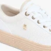 Plateausneaker van canvas met gemengde textuur Plateausneaker van canvas met gemengde textuur
