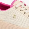 Plateausneaker van canvas met gemengde textuur Plateausneaker van canvas met gemengde textuur