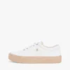 Plateausneaker van canvas met gemengde textuur Plateausneaker van canvas met gemengde textuur